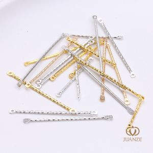 Batch Flower Embossed Double Hole Connecting Rod Ear Studs Ear Clip Earrings Eardrops DIY Handmade Earrings Material Package Pendant