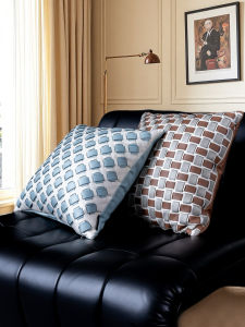 Phong Cách Nhật Bản Wabi Sabi Cushion Cover Brown Color Modern Minimalist Living Room Sofa Pillow Sample Room Handmade Knitted