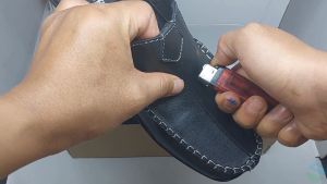 Sandal Bustong Kulit Bapak Bapak Hitam