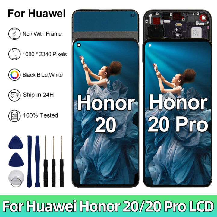 ใหม่สำหรับ YAL-L21 Huawei Honor 20 LCD YAL-AL00 nova 5T หน้าจอสัมผัส ...