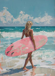 Beach Girly French Summer Cactus Palm Tree Sea Turtle Seashells Oil Painting By Numbers Wall Art for Room Home Decor