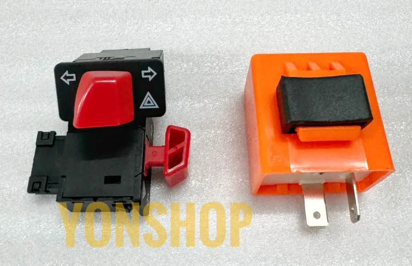 Nhân Đỗ Nút Xi Nhan Hazard Đỏ ( 30mm ) + Cục Chớp Xi Nhan Chỉnh Tốc Độ
