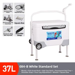 HENG GUAN | Multipurpose Fishing Tackle Box with Concealed Backrest 37L