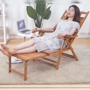 Bamboo mall Reclining Chair Foldable Heavy Duty Folding Bed Chair With Foam Single Siesta Rollaway Arm Chair
