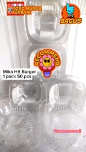 Mika Burger HB Plastik Bening Roti Donut Hamburger /Pack Tebal