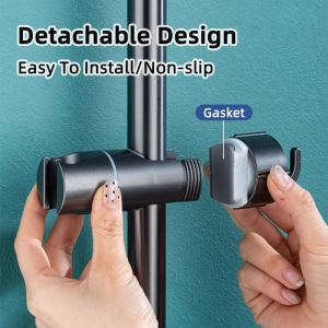 Shower Head Holder Stainless Steel Showerhead Bracket Holder Bathroom Adjustable Shower Stand With Hook Universal Restroom Accessories