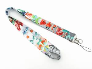 Colorful Cartoon Princess Mermaid Phone Case Key Chain Lanyard Long Rope Anime Accessory Mobile Phone Decorations Gifts