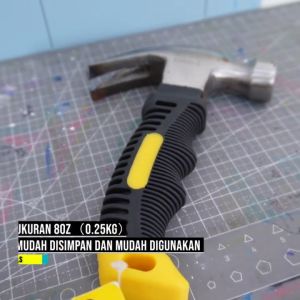 Palu Kambing Cungkit Mini Gagang Karet Martil Kecil Palu Cungkit / Mini Claw Hammer 8 oz
