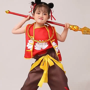 hiCosplayDy Kids Children Nezha Animation Costume Set Cosplay Halloween Carnival Party NeZha Costume Set