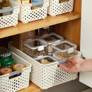 ตะกร้าเก็บของ ตะกร้าพลาสติก ตะกร้าเก็บของแบบตั้งโต๊ะ พกพาสะดวก มี 4 ขนาด ประหยัดพื้นที่ แข็งแรงทนทาน