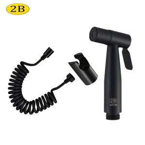2B Stainless Bidet Matte with 1.5m Spiral Hose Matte Black Handheld Shower Sprayer PSS-B212