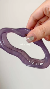 Kẹp tóc dáng oval bản lớn màu trong suốt phong cách Hàn Quốc Modleaf Pastel Cloudy Pin