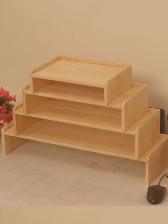 Riser Stand Elevator Desktop Real Wood TV Computer Monitor Storage ...