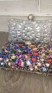 Tas Kondangan Wanita Import Elegan Tas Pesta Cewek Clutch Bag Rhinestones Mix Color Evening Bags 8906563 90656