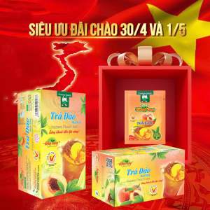 Trà Đào hòa tan Tiếng Vang HỘP LỚN 24 GÓI/HỘP (MUA TỪ 2 HỘP GIẢM THÊM GIÁ)