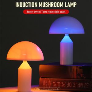 [HOT]Mushroom Night Light Touch Color Changing Bedroom Atmosphere Light Home Decor Desktop Ornaments