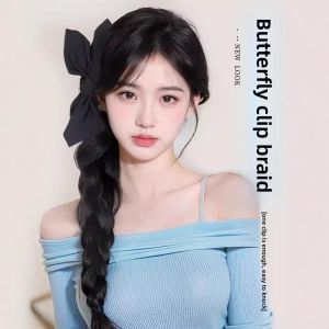 MONLEYTA | Womens Twisted Braid Double Tail Fake Hair Long Realistic Braided Hair Cool Sweet Fishtail Popular Internet Red Spicy Girl