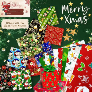 5pcs/10pcs per roll christmas wrapper wholesale gift wrappers all occasions gift wrapper aesthetic gift box christmas wrapping paper christmas wrapper glossy christmas card tag gift tag card loop plastic handle party needs christmas decorations 2024