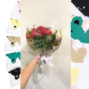 Plastik Single Flower Korean Style Plastik Bunga Wrapping Tangkaian Satuan Ecer Per Lembar SF07