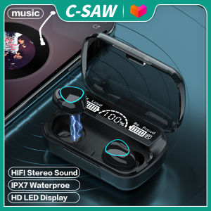 C-SAW Original M10 TWS Wireless Headphones Earphones 2500Bluetooth Compatible Stereo Waterproof Headsets With Microphone Sports Game Waterproof Earbuds Headset for Apple iPhone Android Xiaomi Oppo Vivo Samsung Infinix Realme Huawei