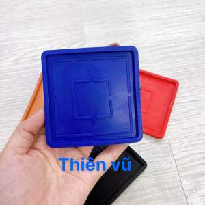Combo 5 Đế lót ly vuông nhựa dẻo RICO cao cấp tiện lợi 9cm dành cho mỗi gia đình