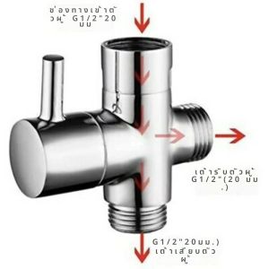 G1/2in 3 Way วาล์วเปลี่ยนทิศทาง T-Adapter Converter สําหรับฝักบัวทองเหลือง Water Tap Connector ก๊อกน้ําห้องน้ําเครื่องแยกน้ํา