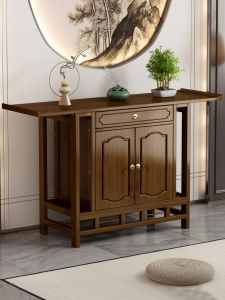 Modern Simple Entrance Cabinet Solid Wood Wall-Mounted Buddha Niche Home Living Room Buddha Altar Large Incense Table