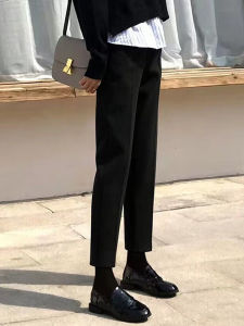 Womens High Waist Trousers Fleece Lined Harlan Style Eight Nine Points Boot Pants Autumn Winter Casual Pants Korean Style