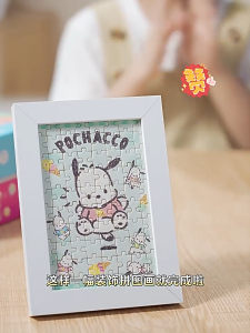 Sanrio Mini Jigsaw Puzzle Frame 80pcs Hello Kitty Melody Kuromi Pochacco Cinnamoroll Cartoon Toy Gift Color Decoration
