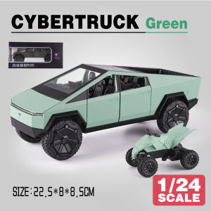 LEO 1:24 Tesla Pickup Free Motorbike Truck Picku Metal Diecast Alloy Toy Cars Models Trucks For Boys Children Kids Vehicles Hobbies