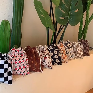 Ninabobo TS003 Pouch Mini Kawai Lucu Serbaguna Tas Koin Kosmetik Dompet Ring Serut Make Up