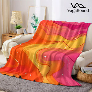 BILIBILI | Sunset Wave Texture Flannel Blanket Warm Soft Halloween Christmas Decorative Couch Warm Cozy All-Season Gift