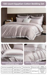 Boyang Home Textile | Premium Luxurious 100S Egyptian Cotton Solid Color Simple Design Bed Set