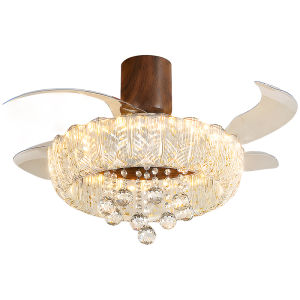 FANCY LAMP CLUB | Antique Luxury French Style Ceiling Fan Light Walnut Wood Pattern