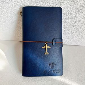 Thickened Leather Small Airplane Flight Notebook Simplest Aesthetic Vintage Diary Notebook for Business And Cultural Use