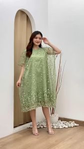 [ZXC] Dress Jovita Brukat Bordir Tulle Glitter Mutiara Brokat Tille Brokat Tile Dres Mewah