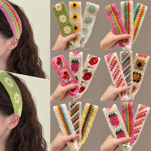 French Style Retro Knitting Velcro Adult Hair Sticker Bangs Broken Hair Organize Fantastic Headband Sweet Young Adult Hair Band