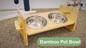 Adjustable Elevated Pet Dog Cat Feeder Stand Raised Double Bowl with 2 Stainless Steel Bowls Pet Feeding Station