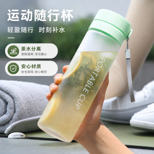 Jiaxun | Large Portable Matte Clear Plastic Tea Infuser Cup