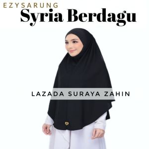 [Berdagu] Size 3XL Berdagu Syria Moscrepe Berdagu + Free Inner Black And White Edition \ Tudung Sarung Syria Berdagu Moscrepe