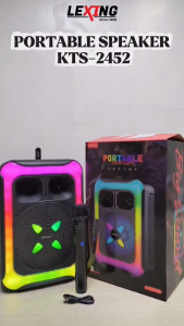 New RGB portabe speaker with wireless microphone  8 inches speaker KTS-2452