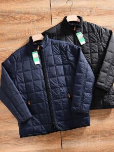 Nhật Bản Nhẹ Ấm Áp Cotton Vải Bông Áo Khoác Nam Thoải Mái Cổ Đứng Lưới Chần Gòn Phần Mỏng Cotton Vải Bông Quần Áo Giải Trí Cơ Bản Phổ Biến