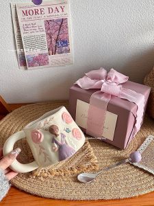 Hand-painted 3D Relief Ceramic Mug