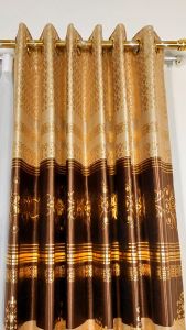 Gorden Jendela Dan Pintu Rumah Kain Blackout Motif Printing Emas Batik Tinggi 230 cm