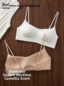 MiiOW | Summer Thin Bra For Small Chest Lift Gather Underarm Fat Prevention Fine Straps Low Neck Invisible