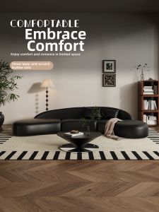 HSMJ | Minimalist Designer Curved Sofa Black
