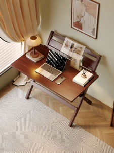 Foldable Bamboo Study Desk No Installation Required Small Household Student Home Work Mobile Office Desk Simple Style