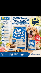 KAKE Complete Dog Food 2.5KG + FREE 100G Trial | 80% Animal Raw Materials | Chicken Duck & Egg | All Life Stages