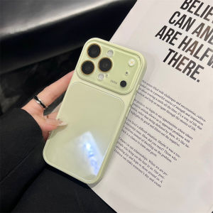 Candy Color Tempered Glass Soft Bumper Phone Case for iPhone 17 16 15 14 13 12 Pro Max Camera Large Window Shockproof Back Cover
