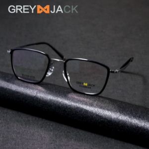 Grey Jack Frame Kacamata Titanium Kotak Bisa Minus Ringan Trendy Gaya Klasik Fashion Pria dan Wanita Dewasa 2323